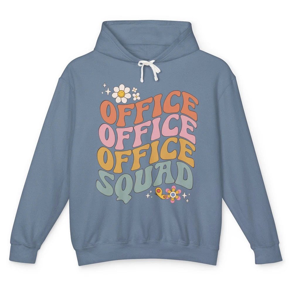 Retro Office Squad Hippie Groovy Office Staff Positive Mind Unisex Lightweight Hoodie
