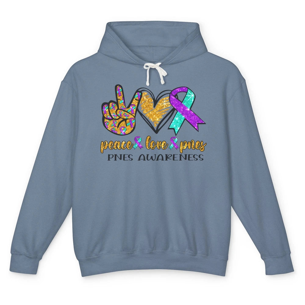 Psychogenic Non-epileptic Seizures Peace Love PNES Ribbon Unisex Lightweight Hoodie