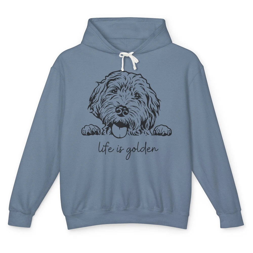 Life is Golden Dog Mom Goldendoodle Mama Mother's Day Gift Unisex Lightweight Hoodie