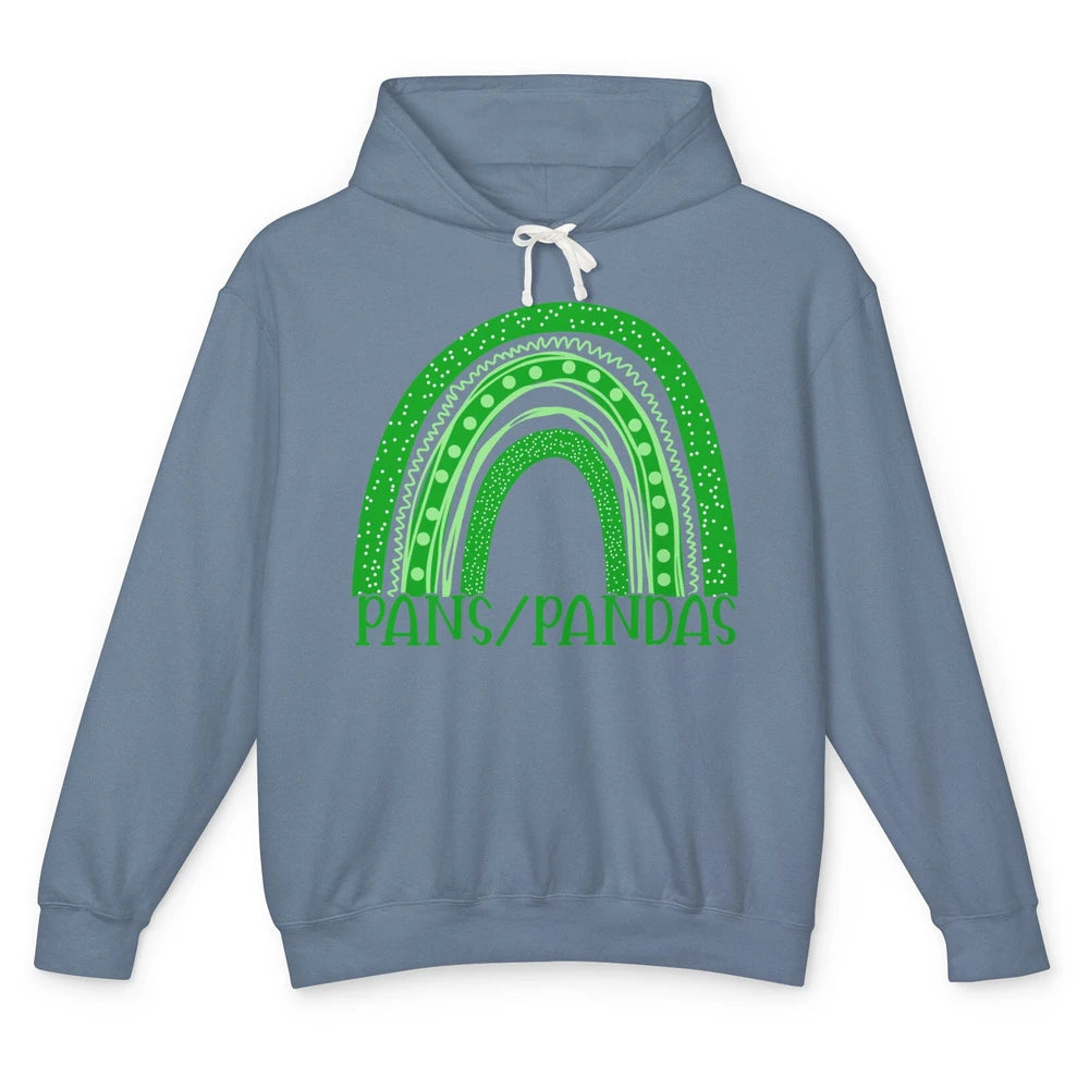 PANS/PANDAS Awareness Floral Green Ribbon Rainbow Pans Unisex Lightweight Hoodie