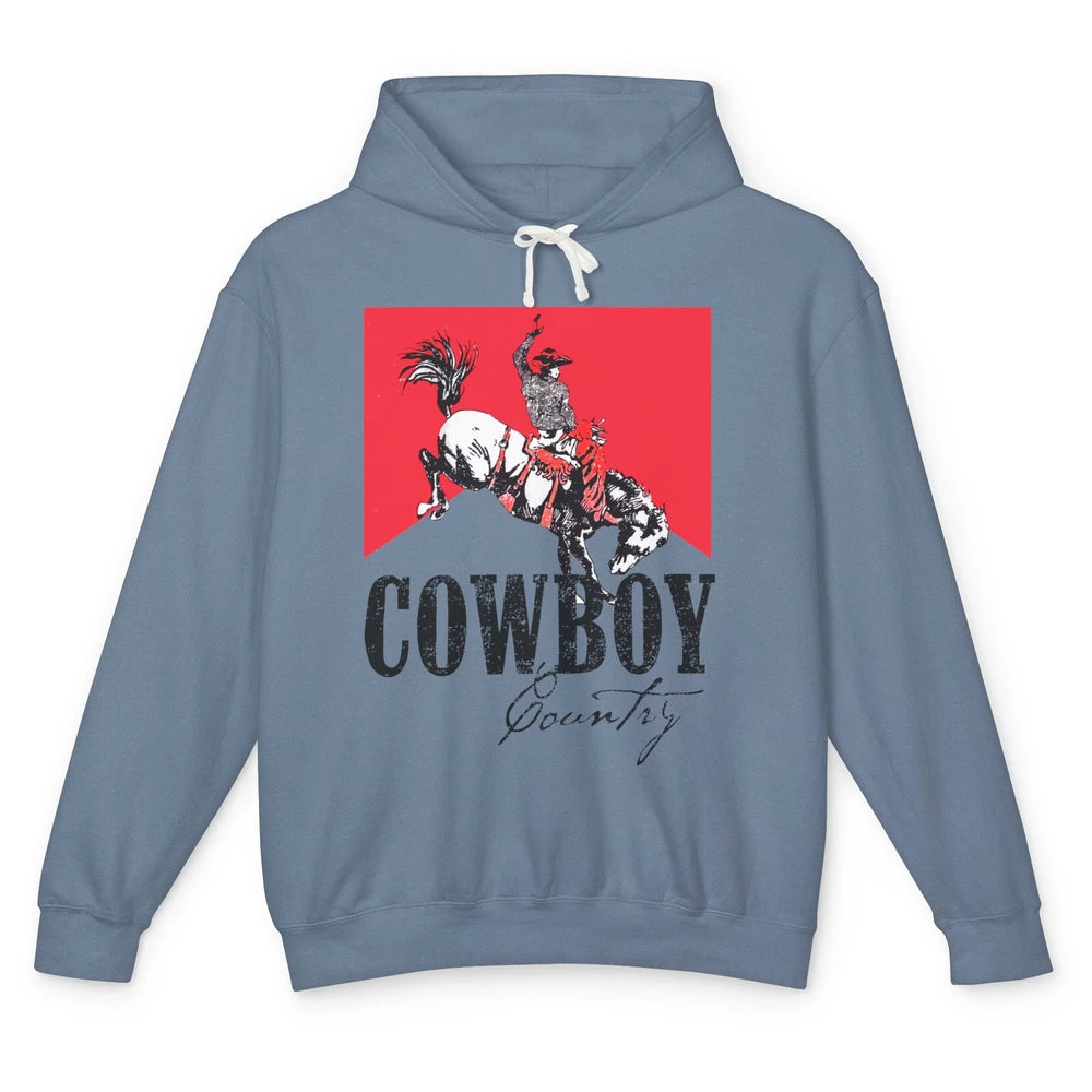 Retro Cowboy Country Horseback Western Country Cowgirl Gift Unisex Lightweight Hoodie