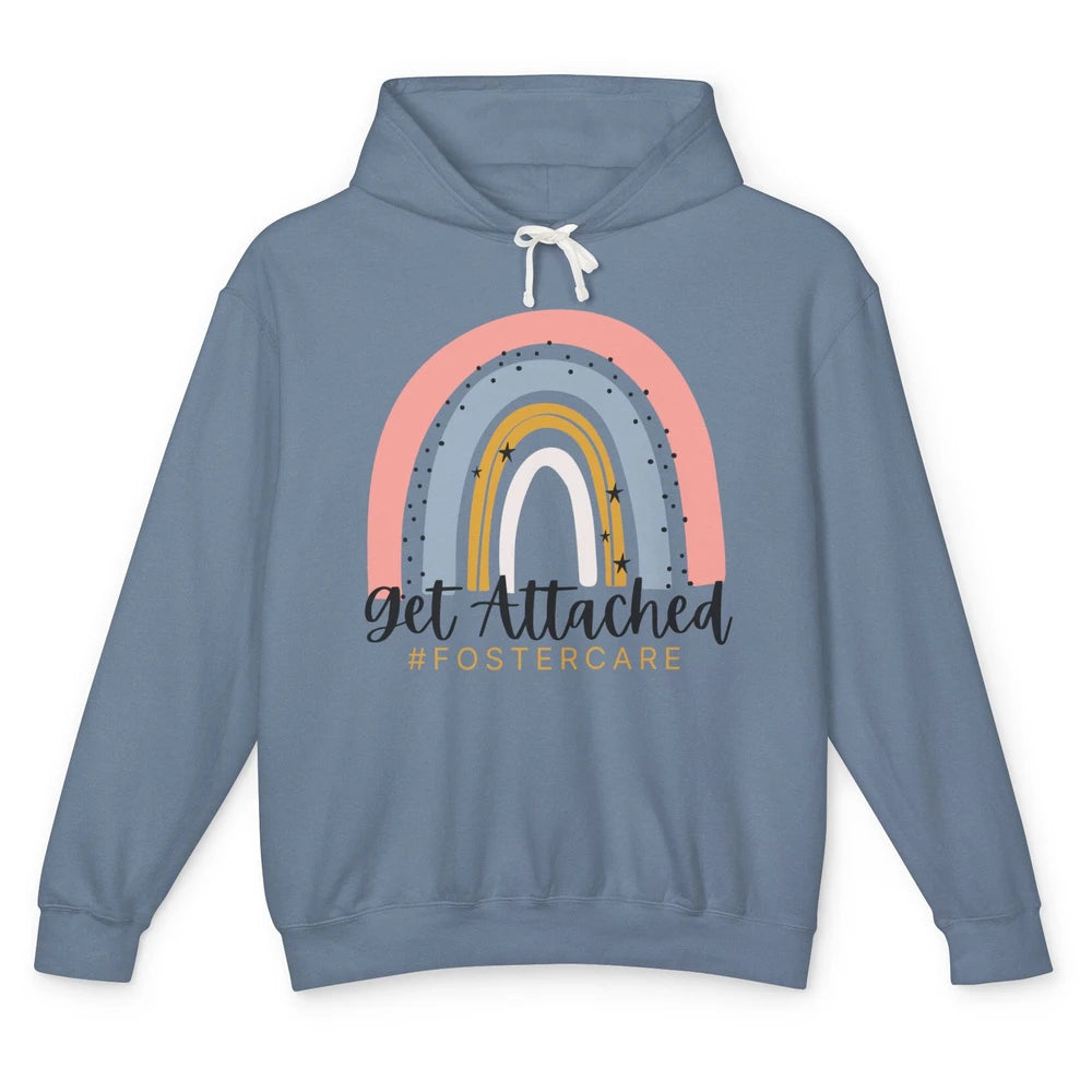 Rainbow Foster Care Parents Get Attached Adoption Foster Mom Unisex Lightweight Hoodie