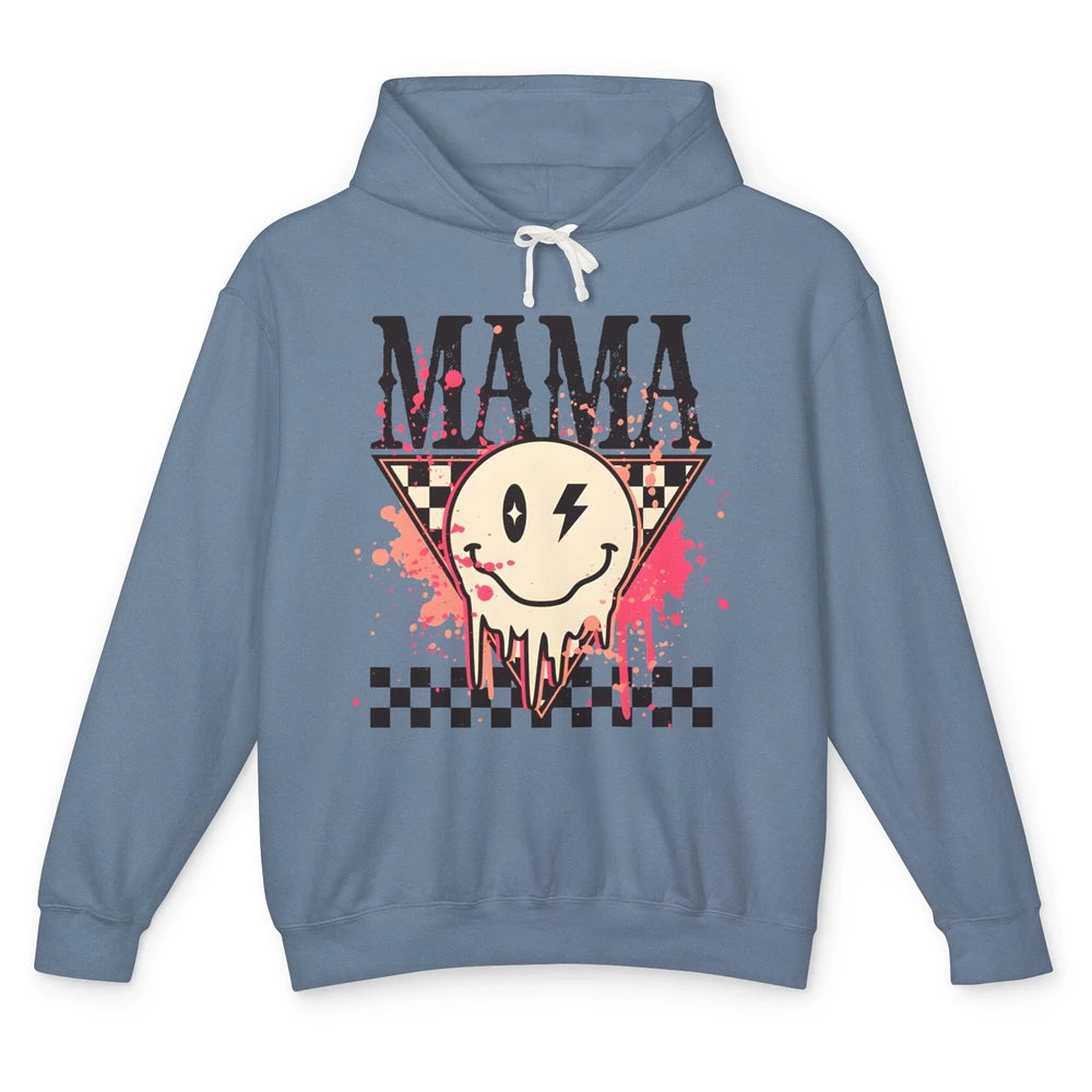 Retro Mama Lightning Bolt Smiling Face Western Mothers Day Unisex Lightweight Hoodie