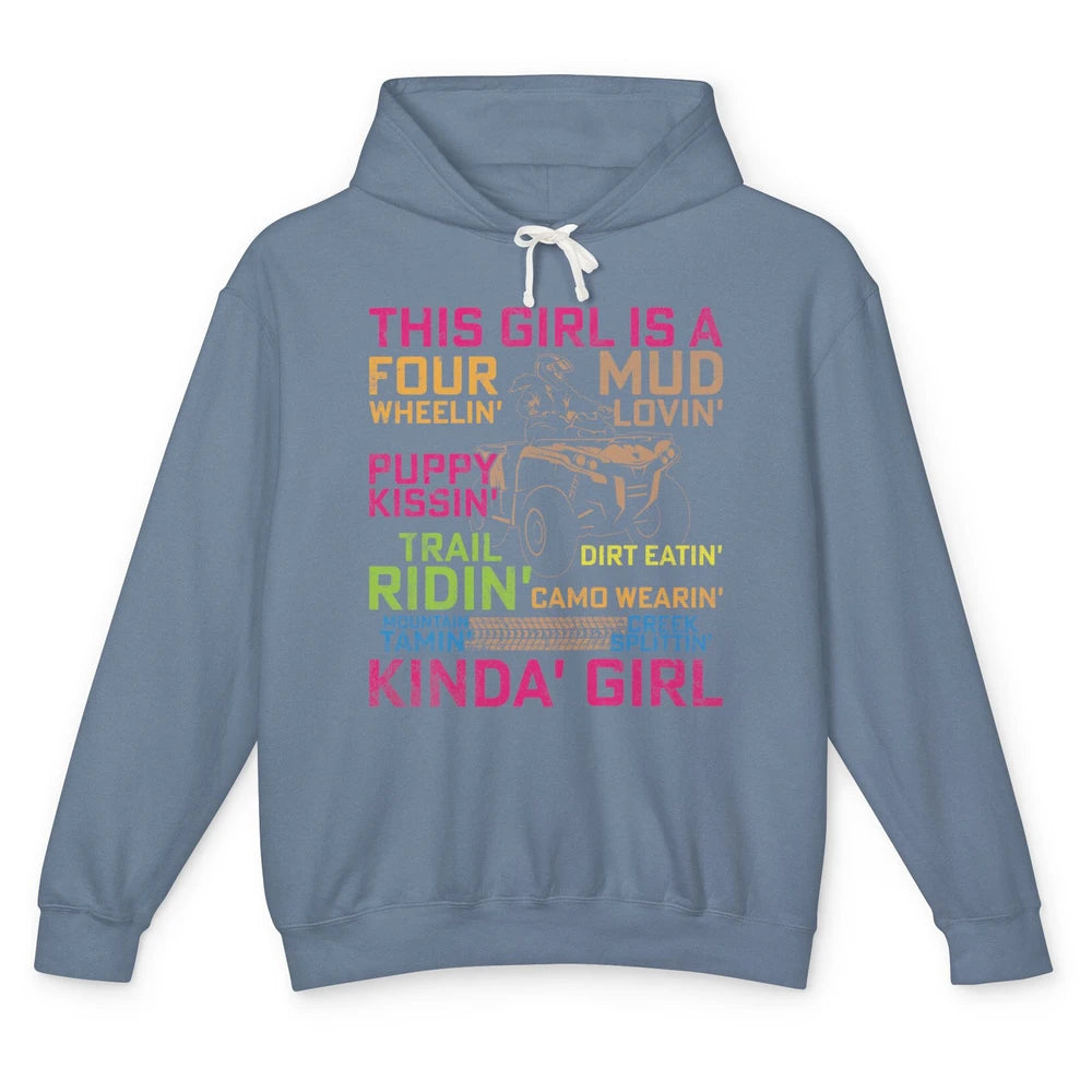 Retro Mud Quad Princess UTV ATV Rider 4 Wheel SXS Offroad Unisex Lightweight Hoodie