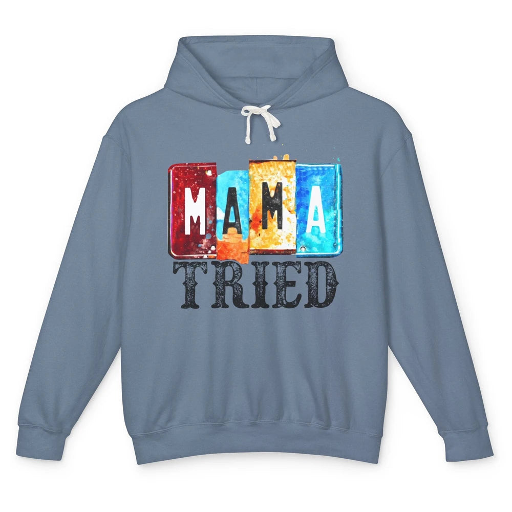 Retro Mama Tried Beer Mama Western Country Mama Cowgirl Gift Unisex Lightweight Hoodie