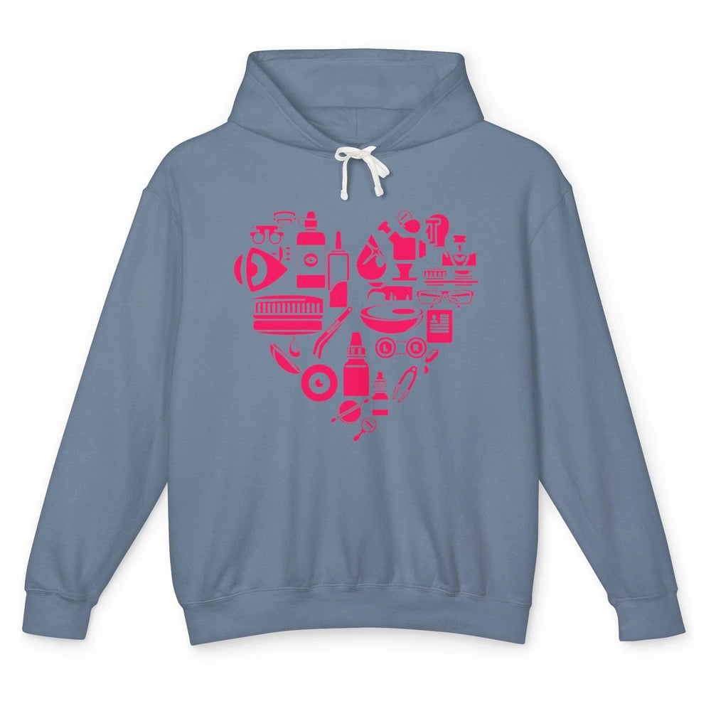 Optometrist Tools Heart Eye Doctor Optician Ophthalmic Tech Unisex Lightweight Hoodie
