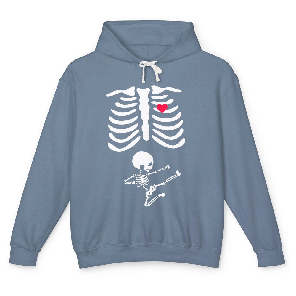 Pregnant Halloween Skeleton Naughty Baby Boy Pumpkin Costume Unisex Lightweight Hoodie
