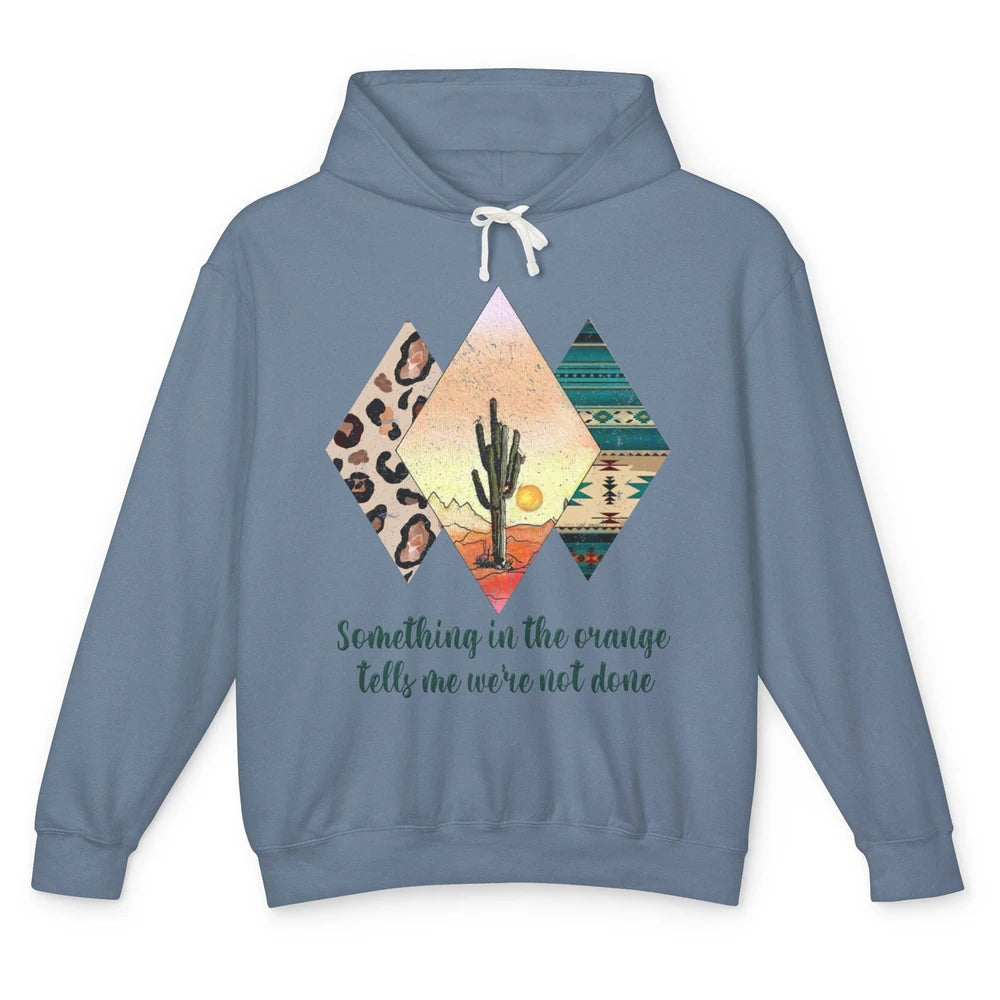 Retro Leopard Something In The Orange Desert Cactus Western Unisex Lightweight Hoodie