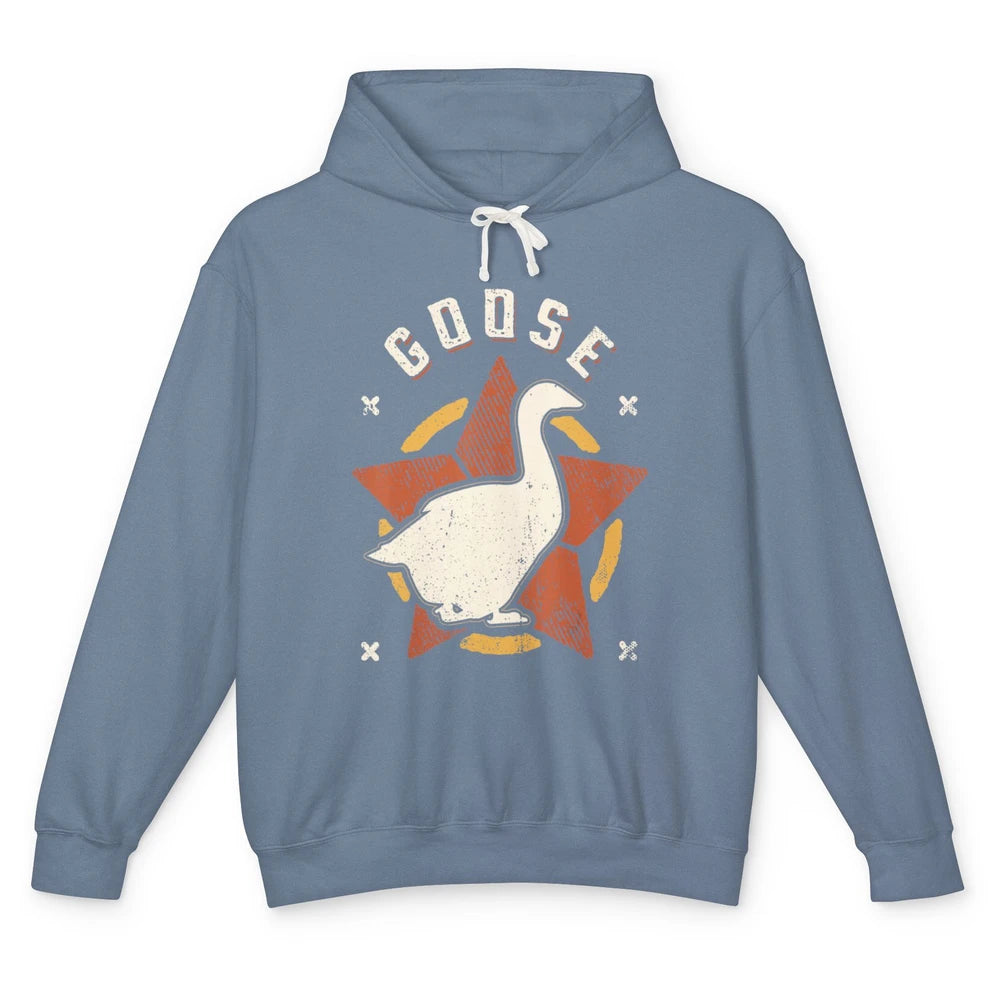 Funny Goose Vintage Retro Classic Wild Animal Sarcastic Meme Unisex Lightweight Hoodie