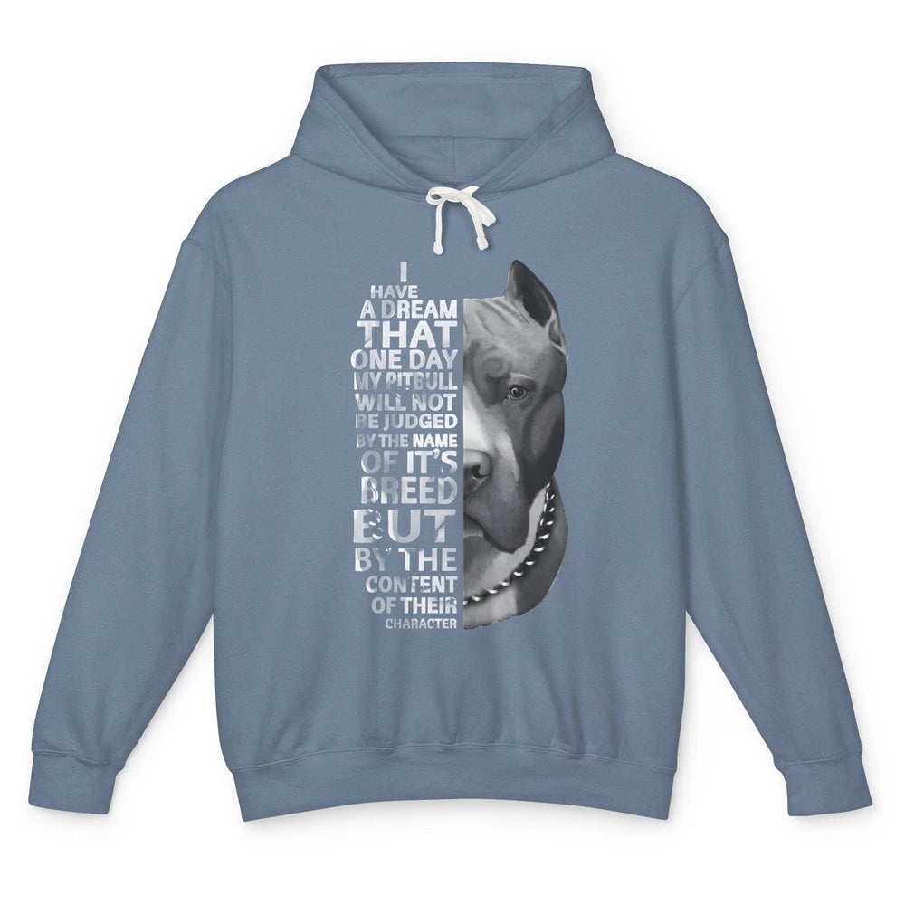 Pitbull Not Judged By The Name Of Its Breed Pittie Mom Dad Unisex Lightweight Hoodie