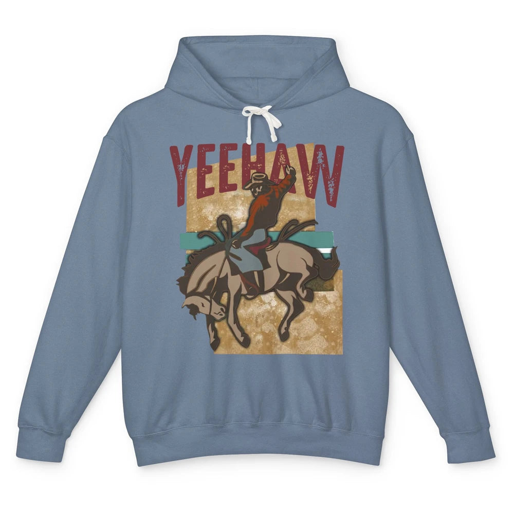 Retro Cowboy Yeehaw Western Country Cowgirl Rodeo Dad Gift Unisex Lightweight Hoodie