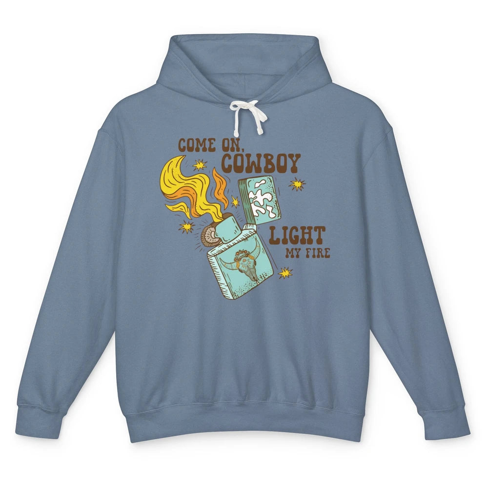 Retro Cowgirl Just Smile And Say God Bless Western Desert Unisex Lightweight Hoodie