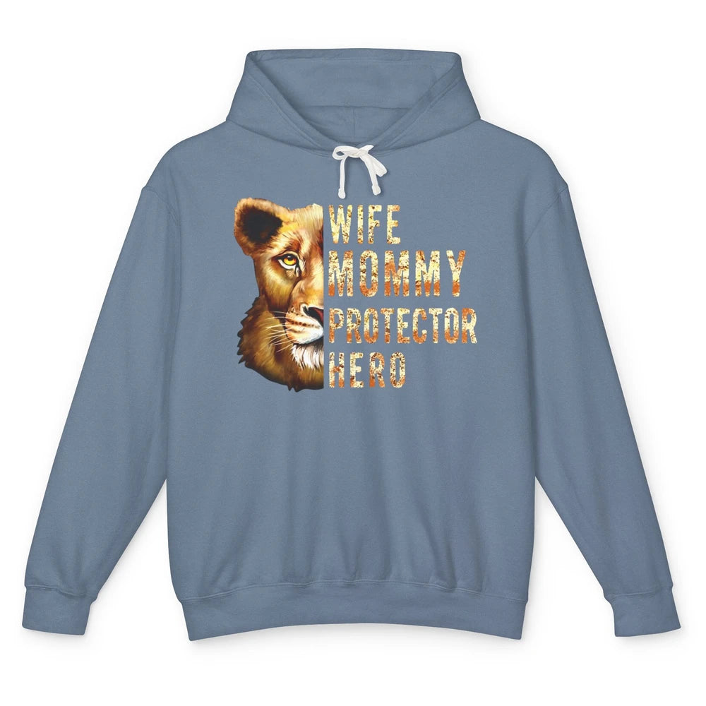Retro Mommy Lion Queen Wife Mom Protector Hero Mothers Day Unisex Lightweight Hoodie