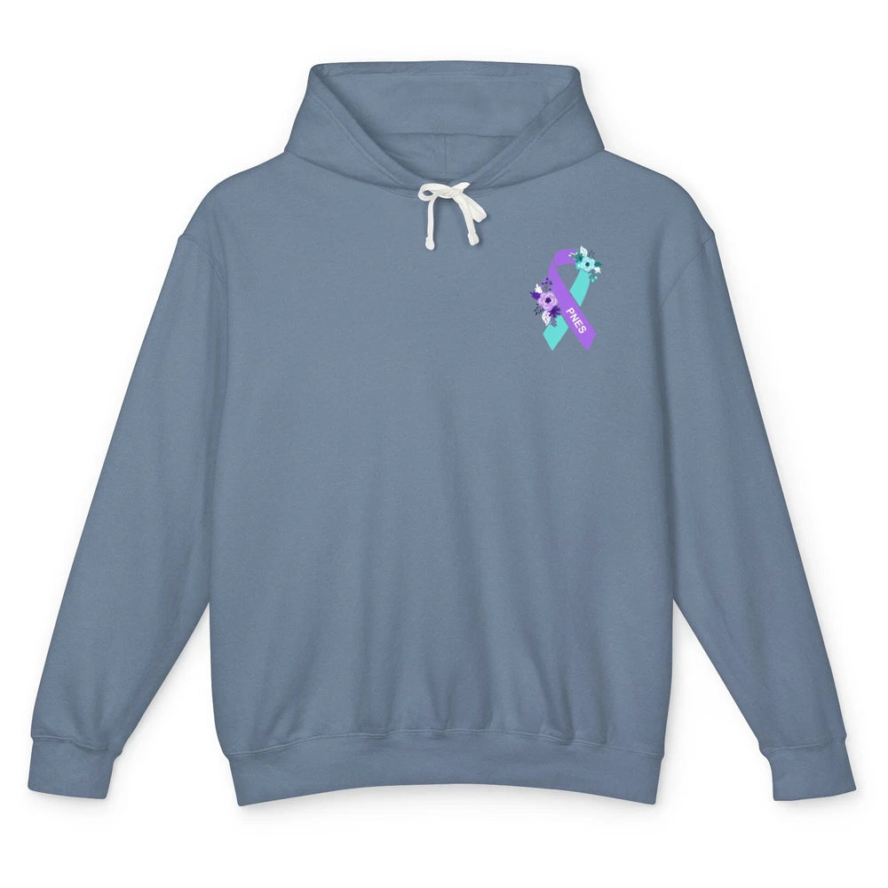 Psychogenic Non-epileptic Seizures PNES Purple Teal Ribbon Unisex Lightweight Hoodie