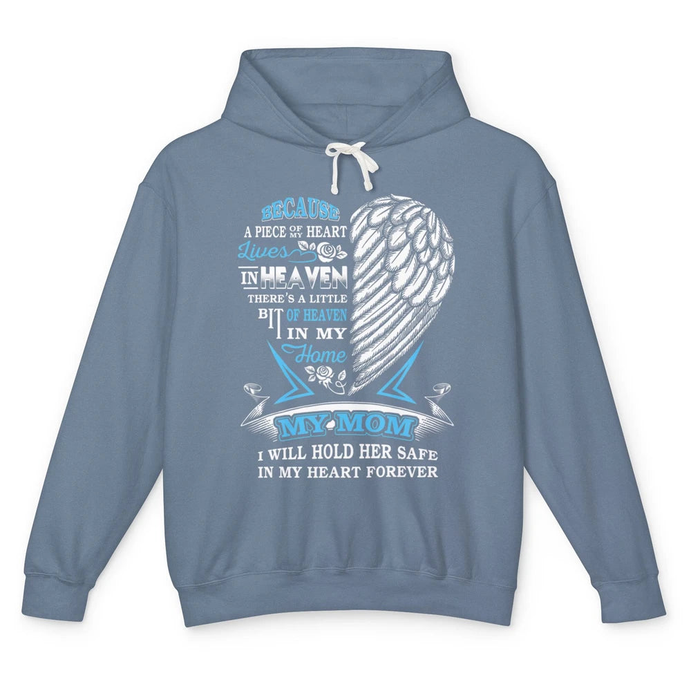 My Mom In Heaven Angel Wings Mother In Memories My Guardian Unisex Lightweight Hoodie