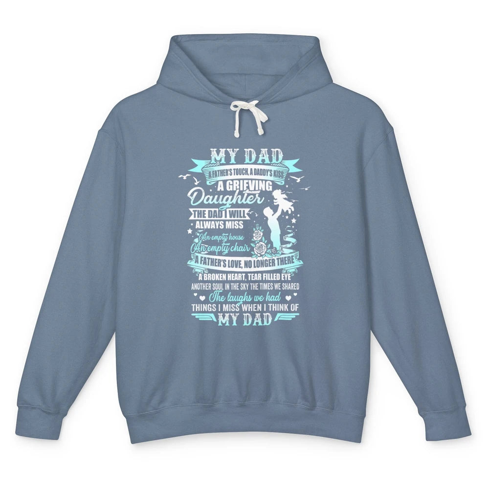 My Dad In Memories Poem Dad In Heaven Angel Wings Guardian Unisex Lightweight Hoodie