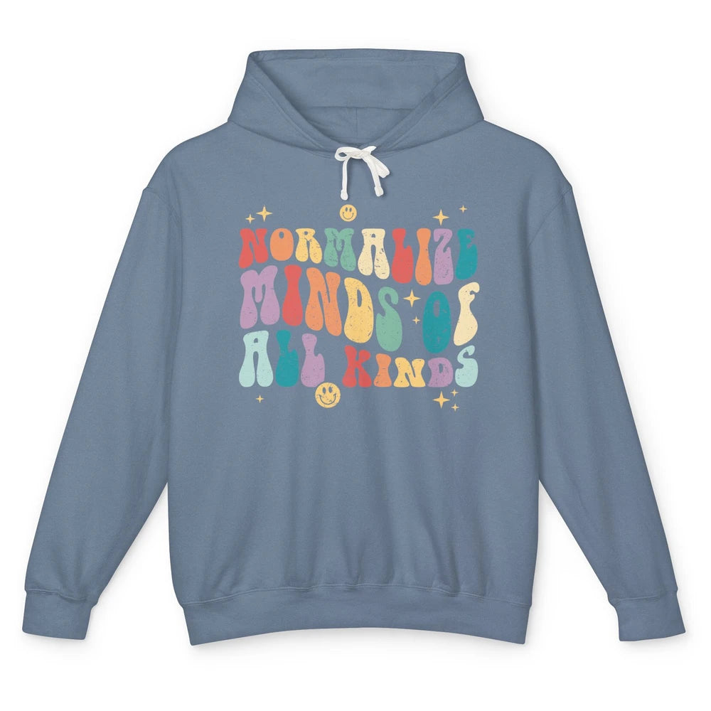 Retro Autism Normalize Minds Of All Kinds Neurodiversity Unisex Lightweight Hoodie
