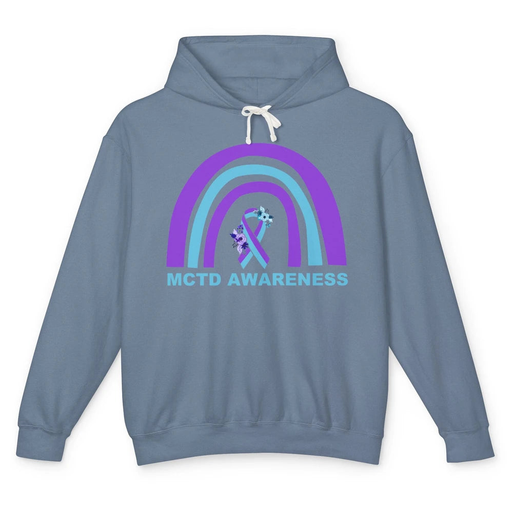 Mixed Connective Tissue Disease Awareness MCTD Floral Ribbon Unisex Lightweight Hoodie