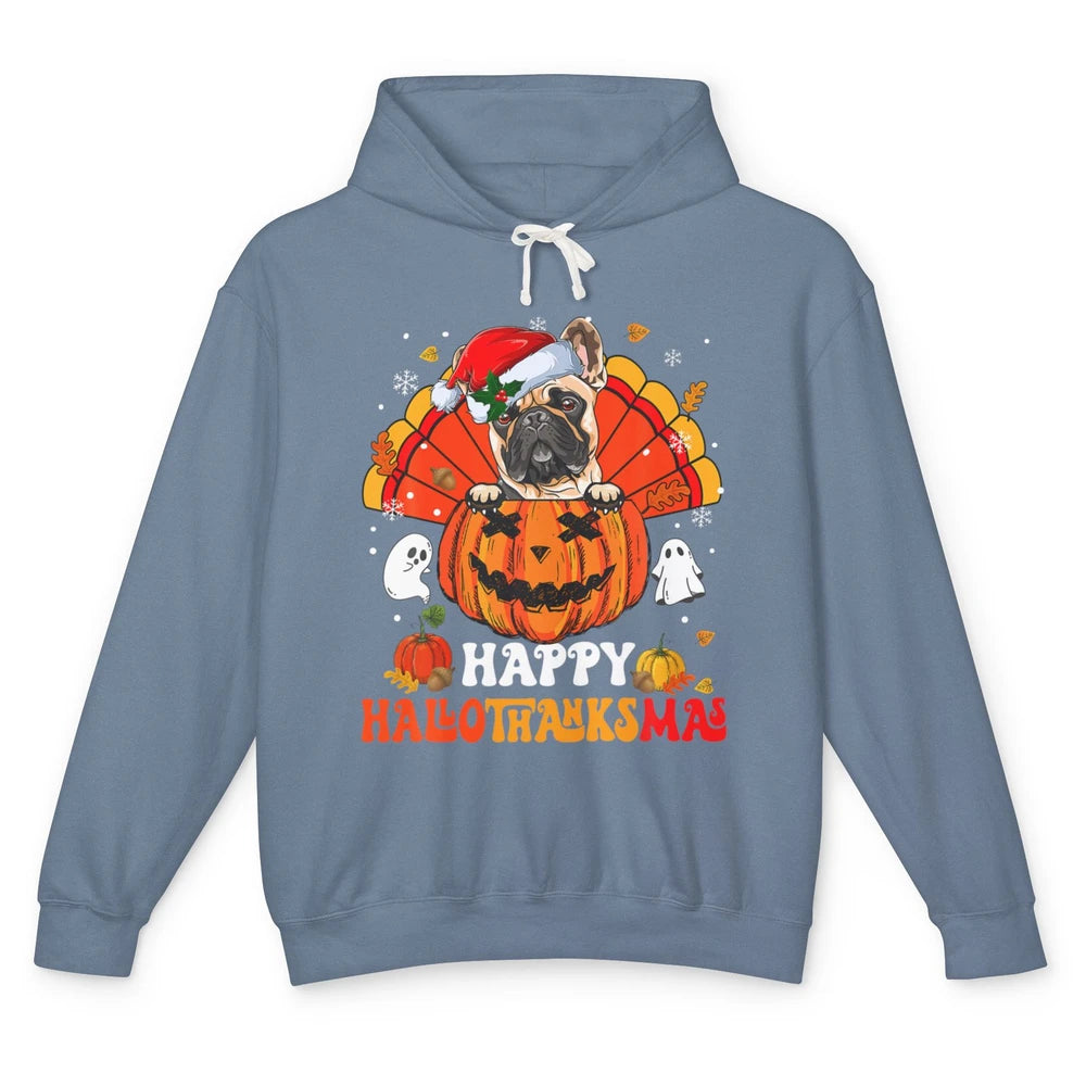 Mummy French Bulldog Dog Witch Happy Halloween Spooky Season Unisex Lightweight Hoodie