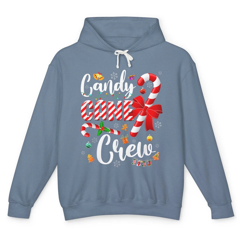 Merry Christmas Sweet Candy Cane Crew Xmas Tree Lights Santa Unisex Lightweight Hoodie