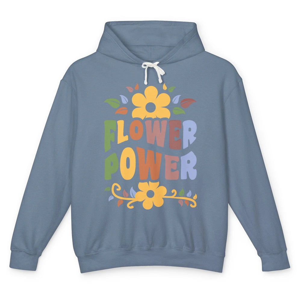 Retro 60s Groovy Flower Power 1960s Hippie Floral Positive Unisex Lightweight Hoodie