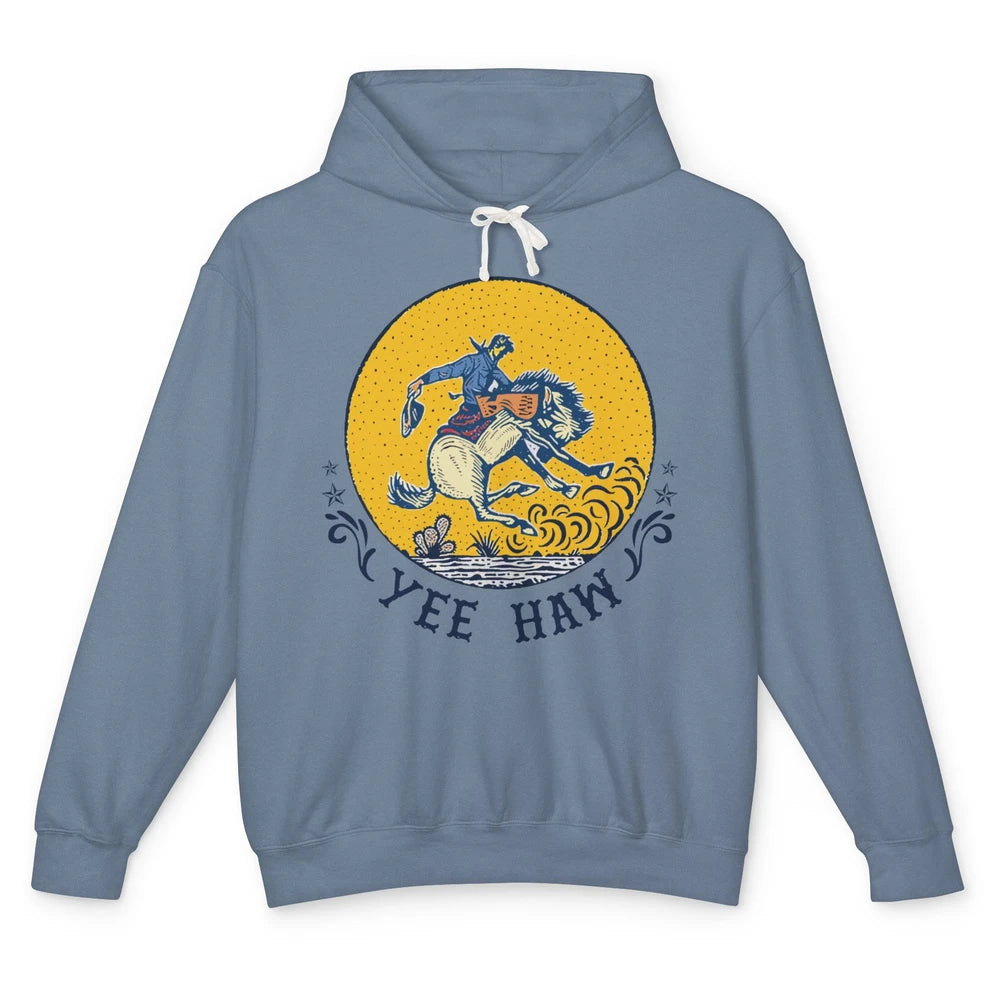 Retro Cowboy Yeehaw Western Country Cowgirls Horse Lovers Unisex Lightweight Hoodie