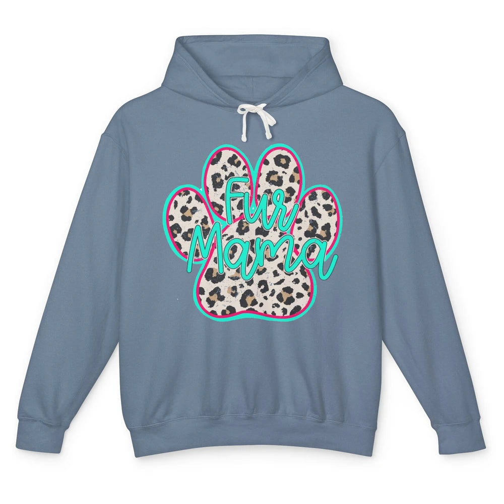 Retro Leopard Fur Mama Dog Paws Dog Mama Western Dog Mama Unisex Lightweight Hoodie