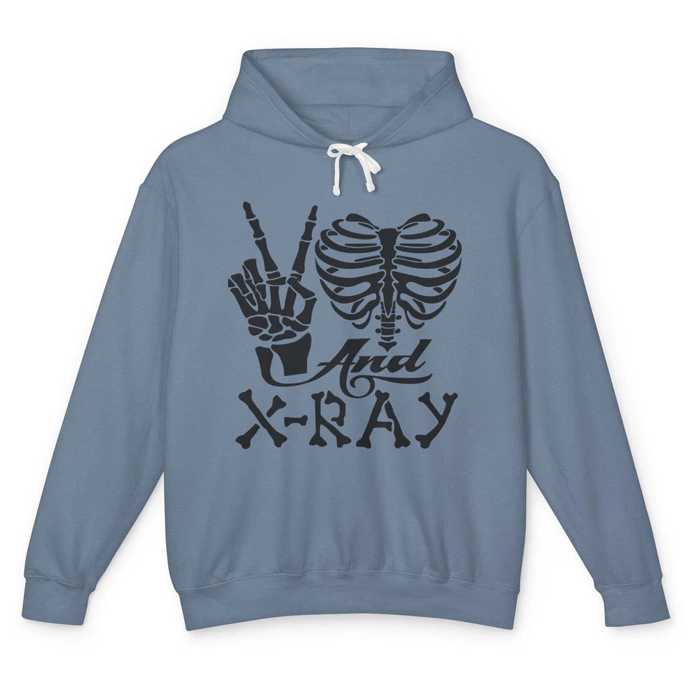 Peace Love X-Ray Radiology Tech Radiologist X-Ray Tech Life Unisex Lightweight Hoodie