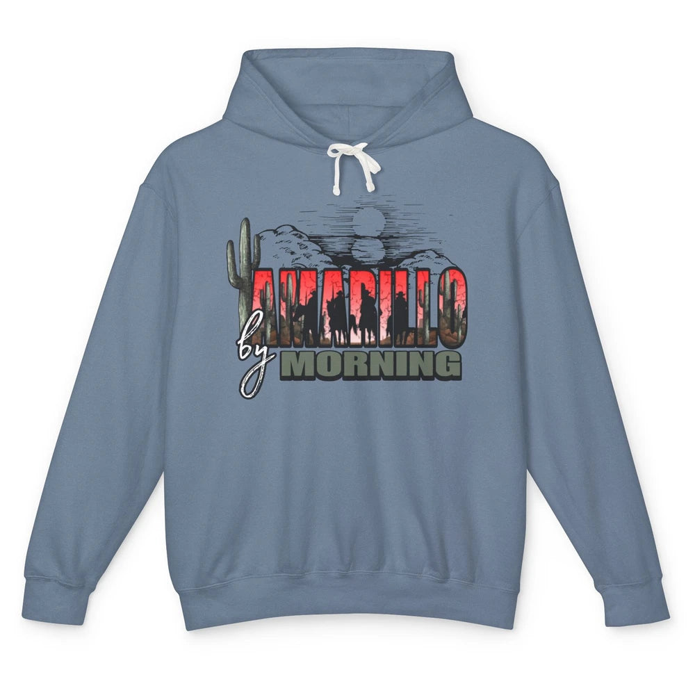 Retro Desert Sunset Amarillo By Morning Western Cowboy Unisex Lightweight Hoodie