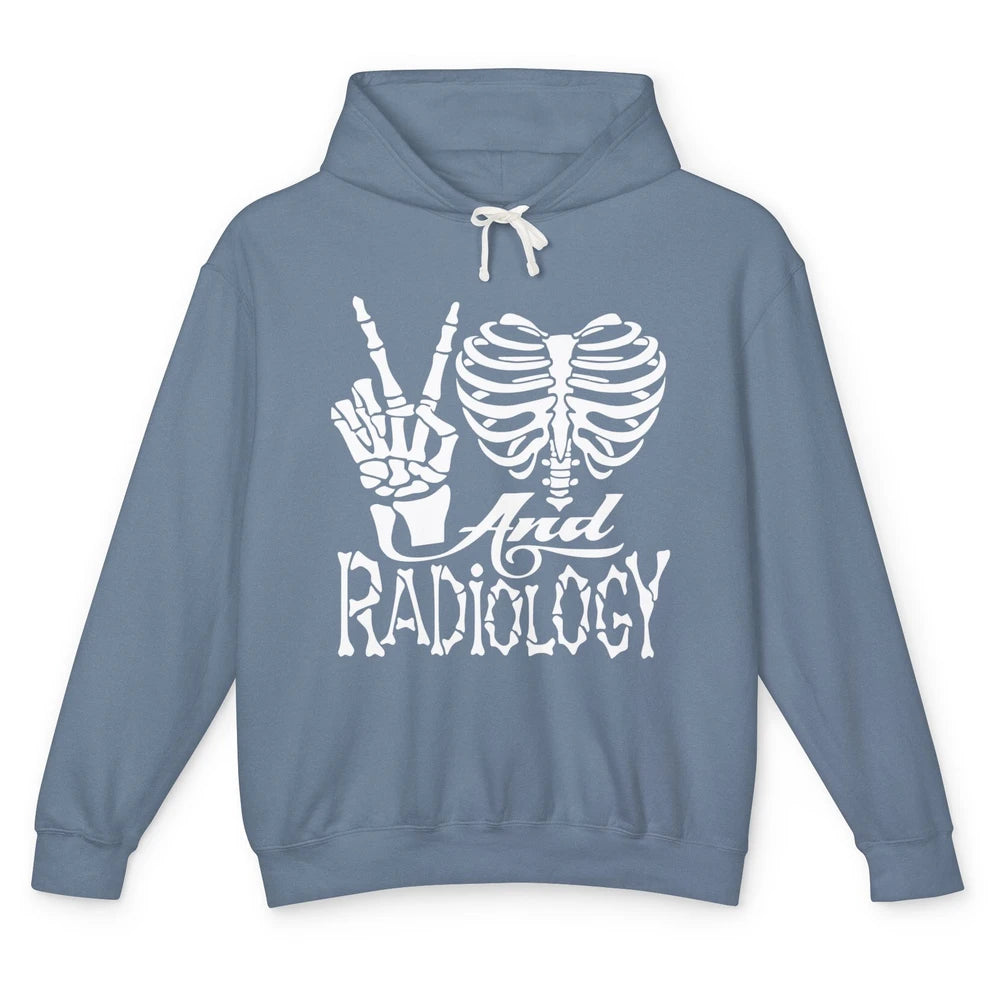Peace Love X-Ray Radiology Tech Radiologist X-Ray Tech Life Unisex Lightweight Hoodie