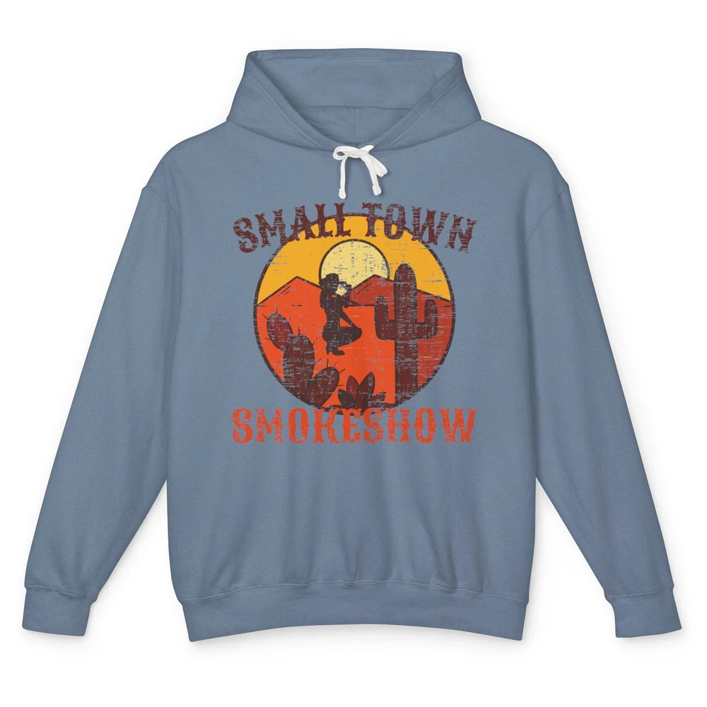 Retro Cowgirl Desert Small Town Smokeshow Western Country Unisex Lightweight Hoodie