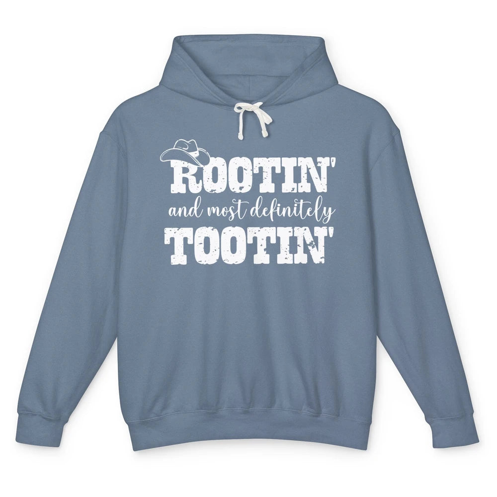 Funny Cowboy Baby Rooting Tooting New Dad And Baby Matching Unisex Lightweight Hoodie