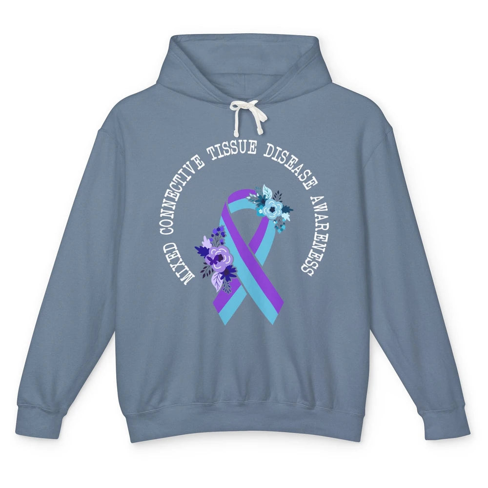 Mixed Connective Tissue Disease Awareness MCTD Floral Ribbon Unisex Lightweight Hoodie