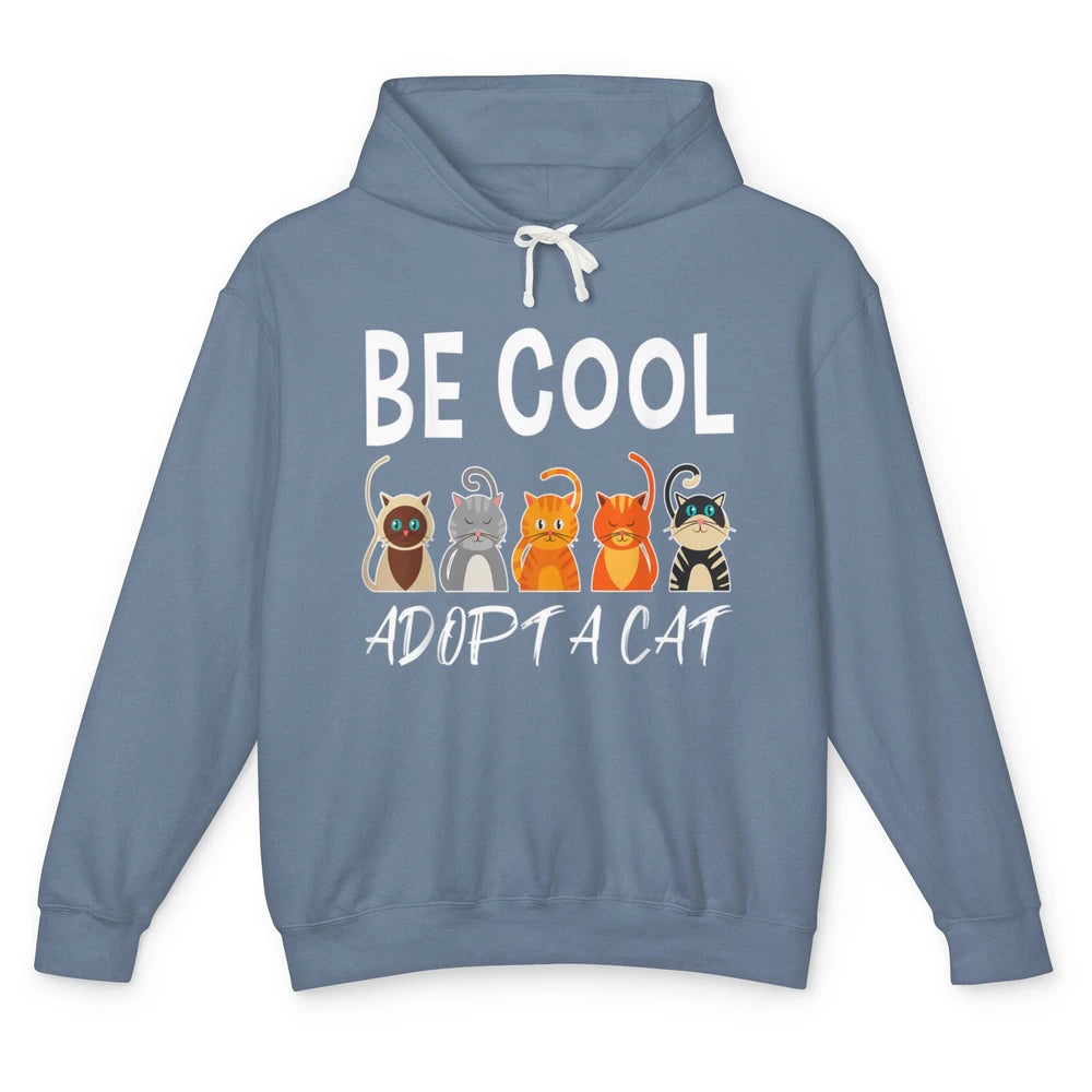 Retro Be Cool Adopt A Cat Funny Foster Cat Adoption Rescue Unisex Lightweight Hoodie