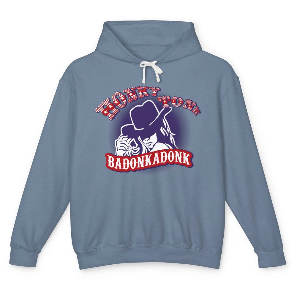 Retro Cowgirl Honky Tonk Badonkadonk Western Country Unisex Lightweight Hoodie