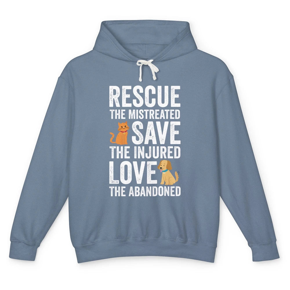 Rescue Mistreated Save Injured Adopt Dog Cat Animal Rescuer Unisex Lightweight Hoodie