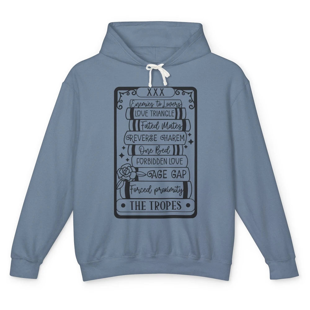 Retro Book Tropes The Tropes Tarot Card Halloween Readers Unisex Lightweight Hoodie