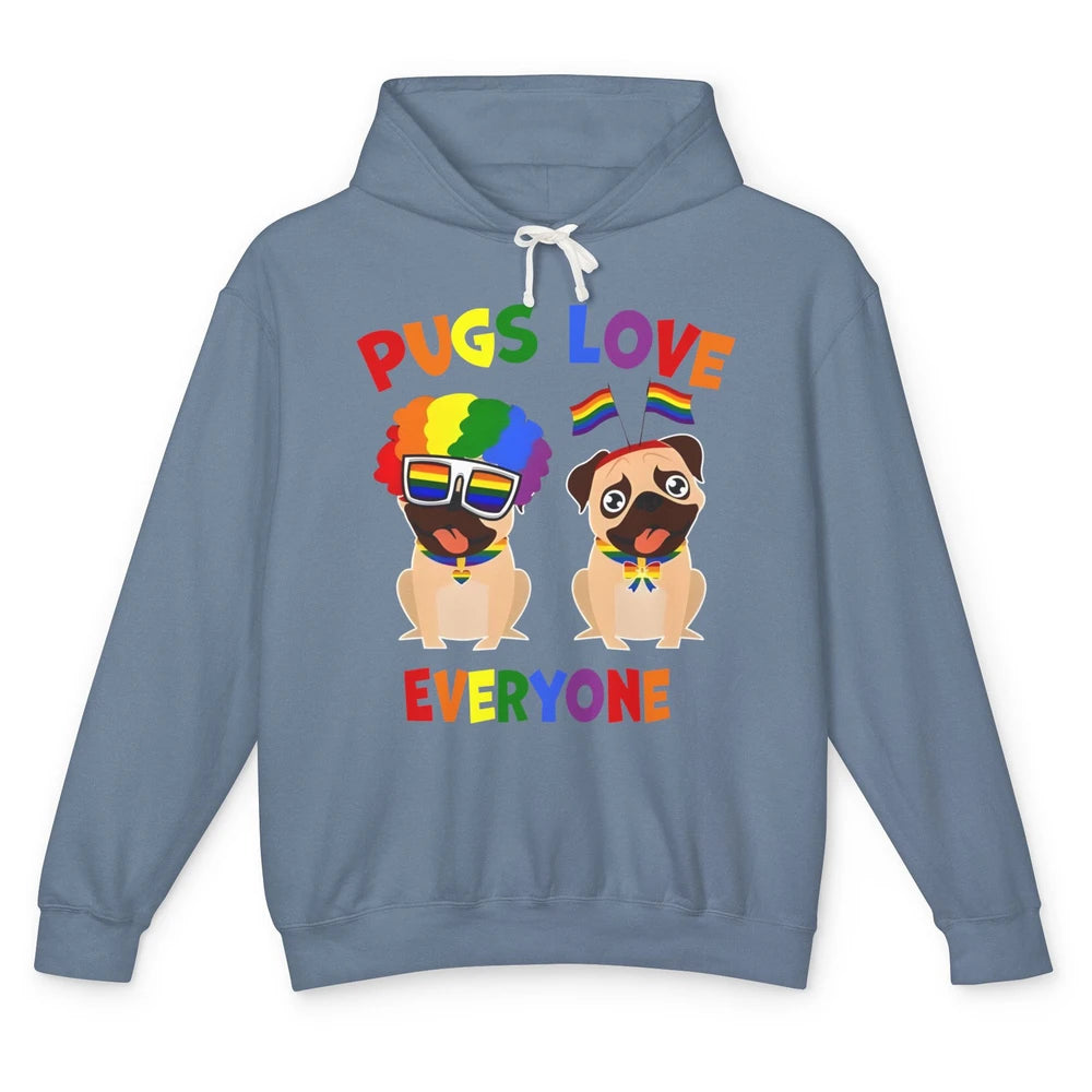 Pride Parade Pugs Love Everyone LGBT Pugs Gay Pride LGBT Unisex Lightweight Hoodie