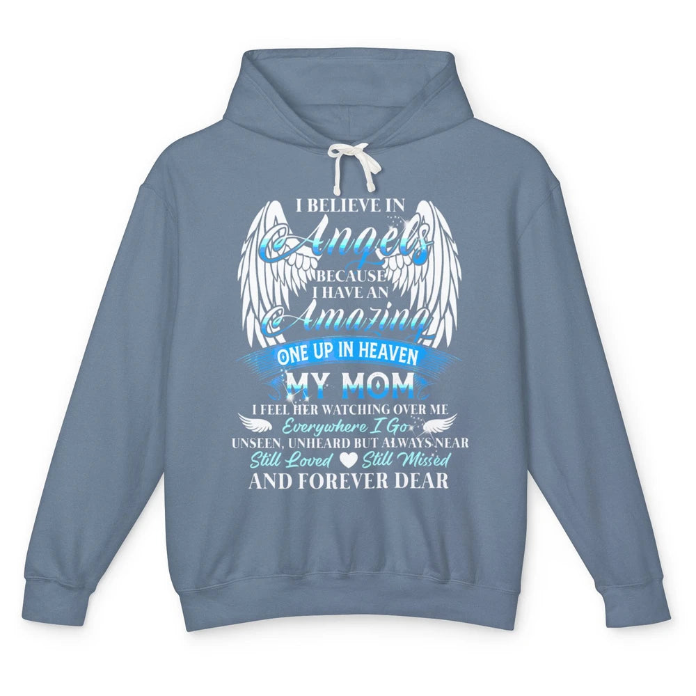 My Mom In Heaven Angel Wings Mother Memories Forever Love Unisex Lightweight Hoodie