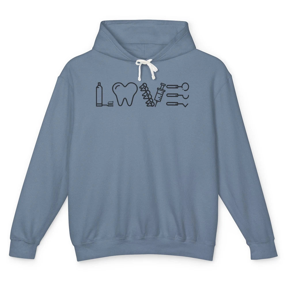 Retro Dental Hygienist Life Love Dental Tools Dentist Life Unisex Lightweight Hoodie