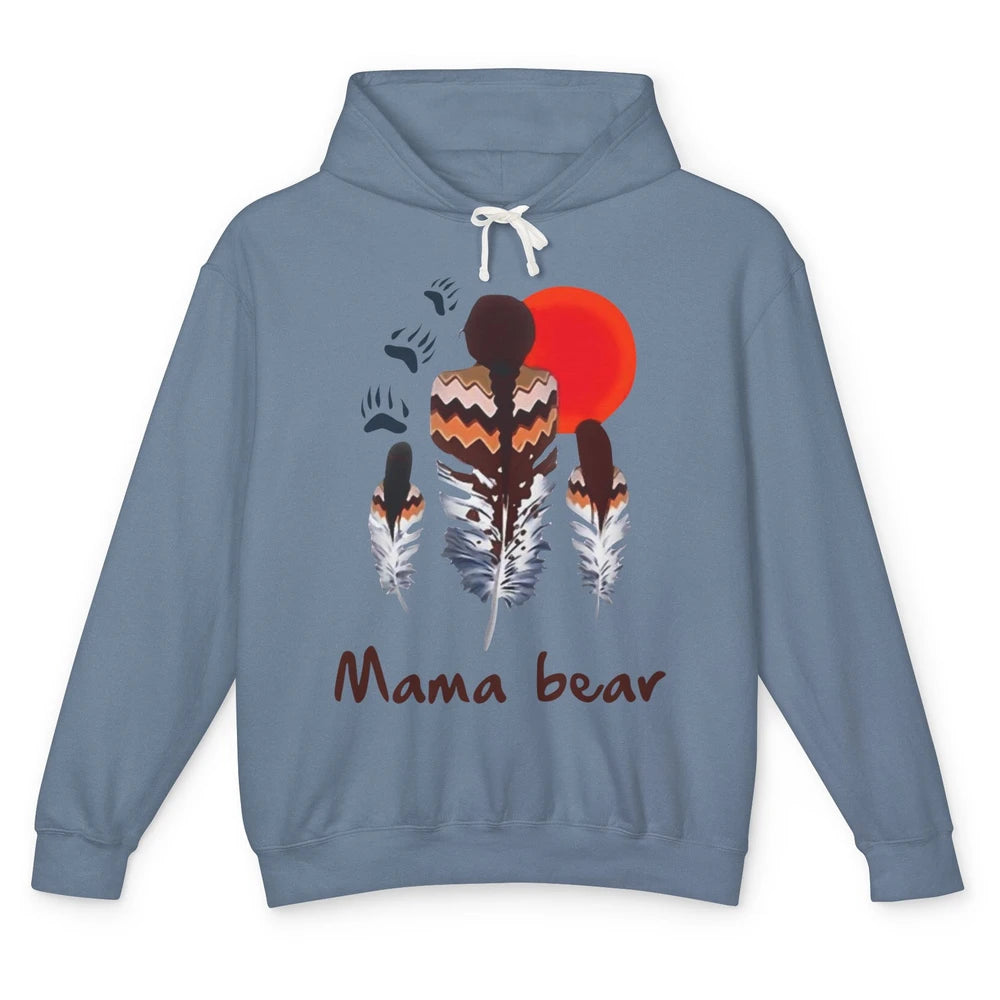 Native Americans Mama Bear Mother and Daughter Tribal Unisex Lightweight Hoodie
