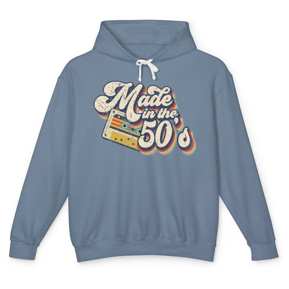 Retro Cassette Made In The 50's 1950s Born Birthday Day Gift Unisex Lightweight Hoodie