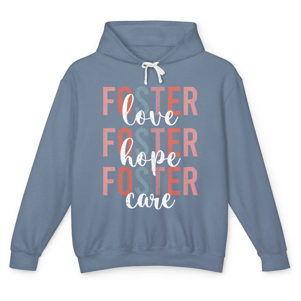 Retro Foster Love Foster Hope Foster Care Adoption Children Unisex Lightweight Hoodie
