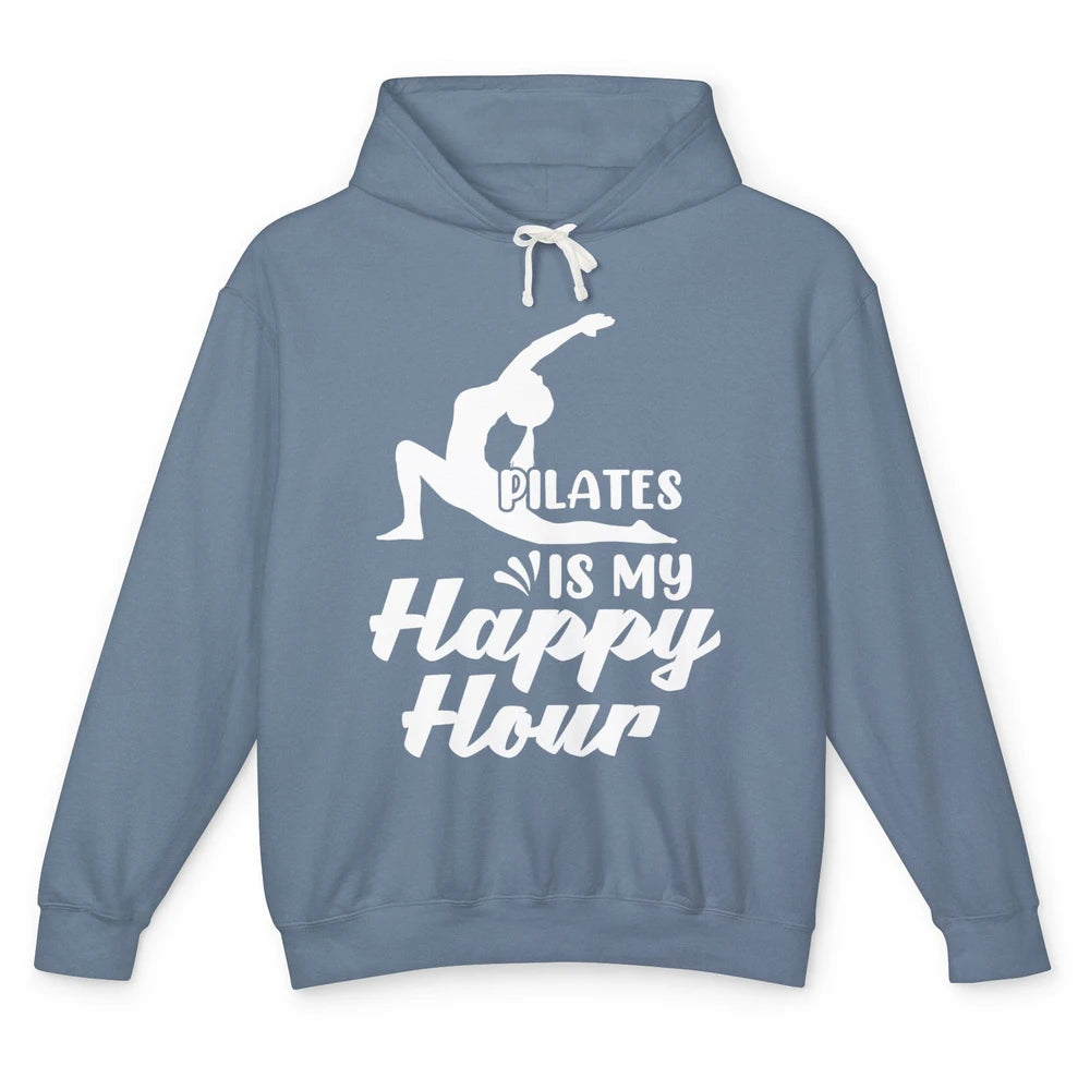 Retro Pilates Is my Happy Hour Great Woman Workout Fitness Unisex Lightweight Hoodie