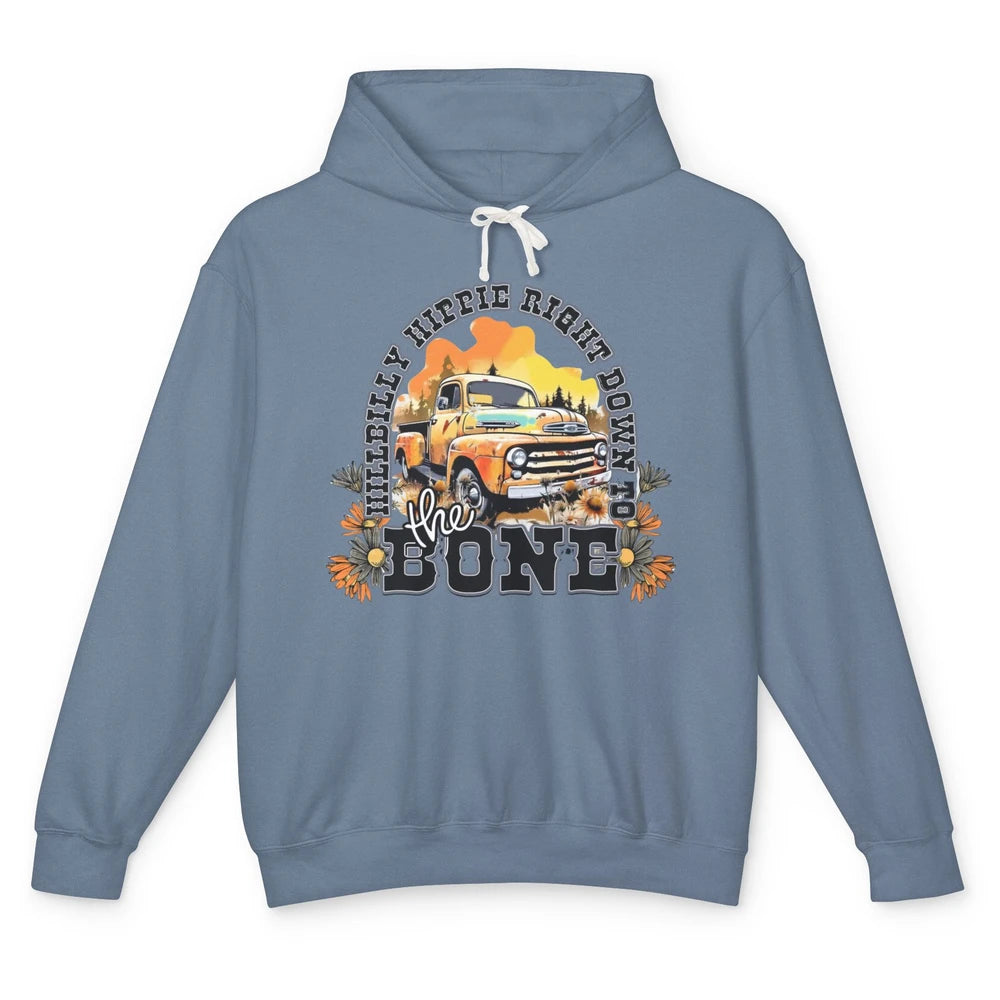 Retro Desert Truck Hippie Hillbilly Western Country Cowgirl Unisex Lightweight Hoodie
