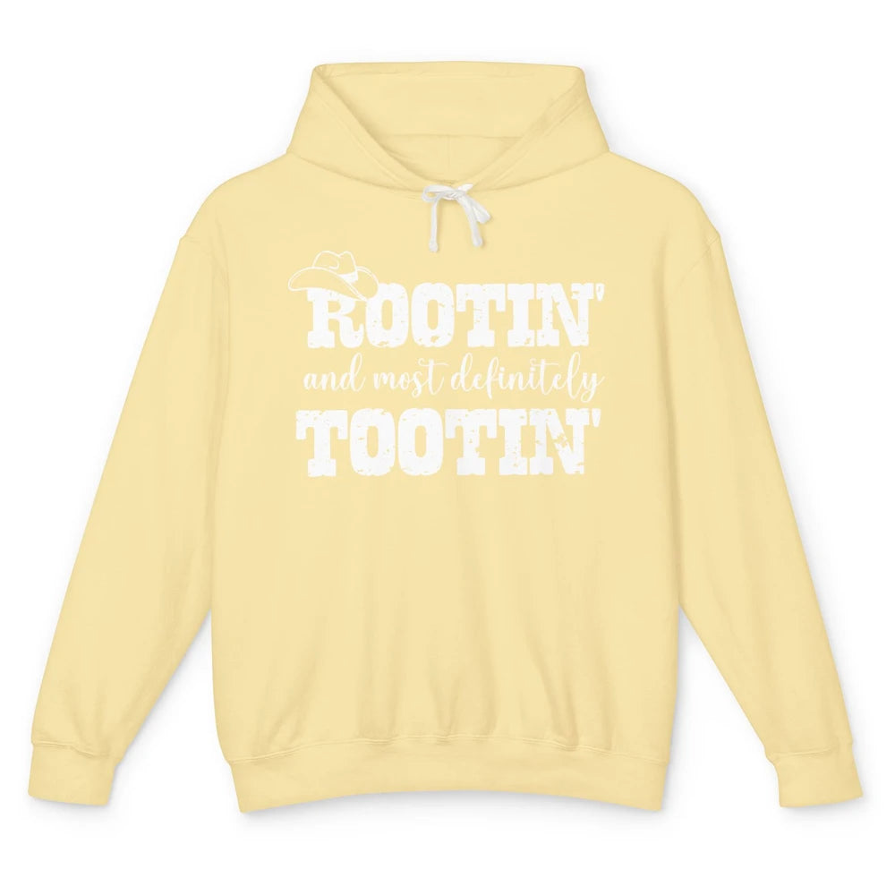 Funny Cowboy Baby Rooting Tooting New Dad And Baby Matching Unisex Lightweight Hoodie