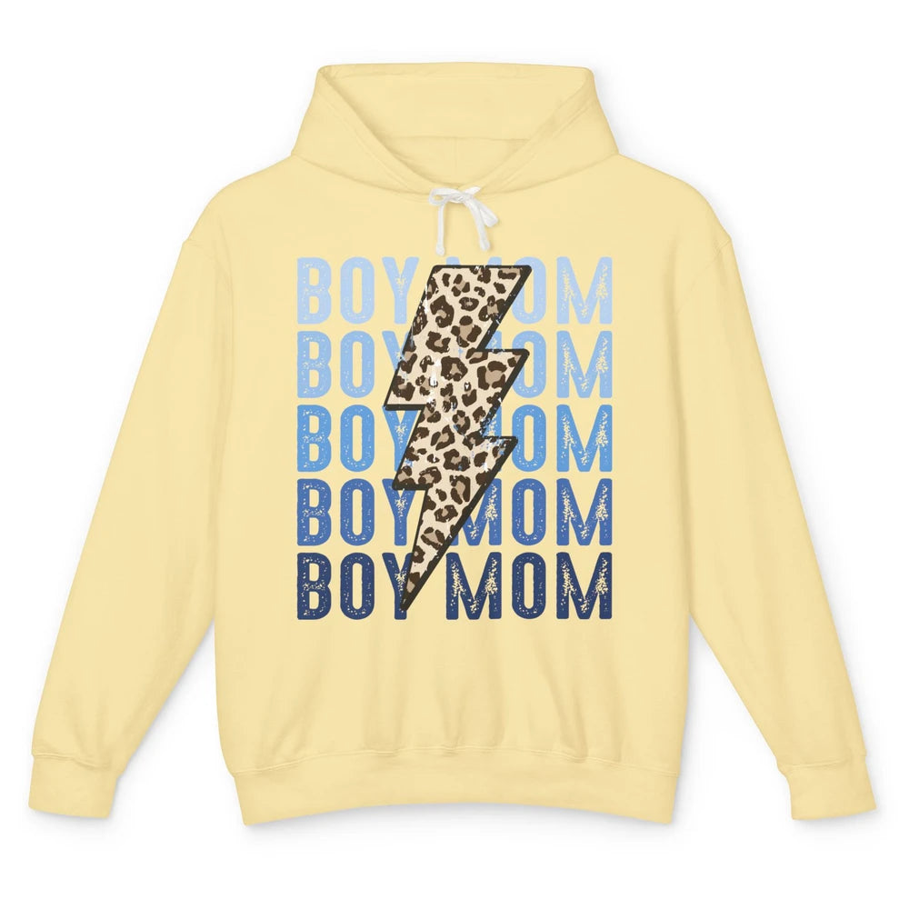 Retro Leopard Boy Mom Lightning Bolt Western Country Mama Unisex Lightweight Hoodie