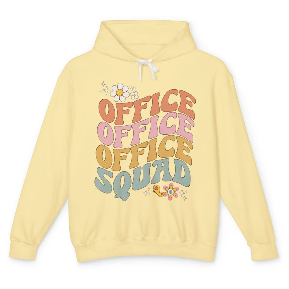 Retro Office Squad Hippie Groovy Office Staff Positive Mind Unisex Lightweight Hoodie