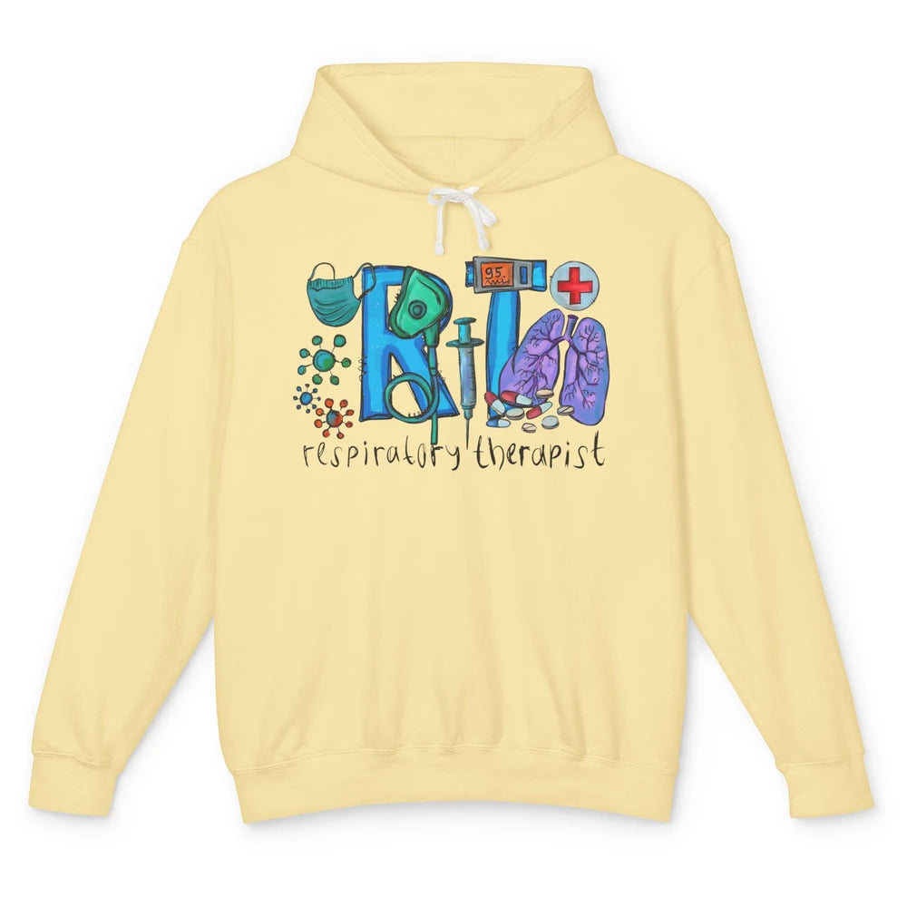 Respiratory Therapist Western Respiratory Therapy Hand Drawn Unisex Lightweight Hoodie