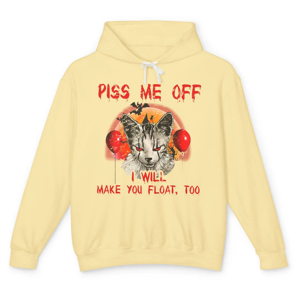 Retro Horror Cat Clown Piss Me Off Float Halloween Costume Unisex Lightweight Hoodie